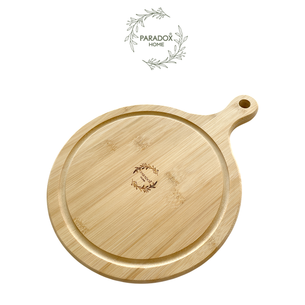 ถาดรองเสิร์ฟอาหารไม้ไผ่ ทรงกลม รูปที่ 2