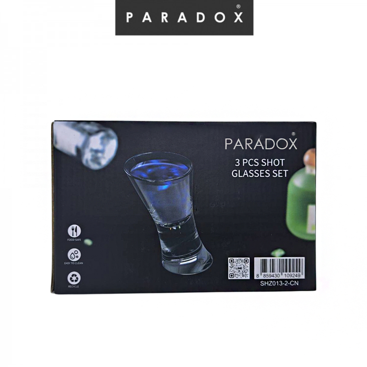 แก้วช็อต แก้วเหล้าใสทรงสูง  3 ใบ (Shot Glass)